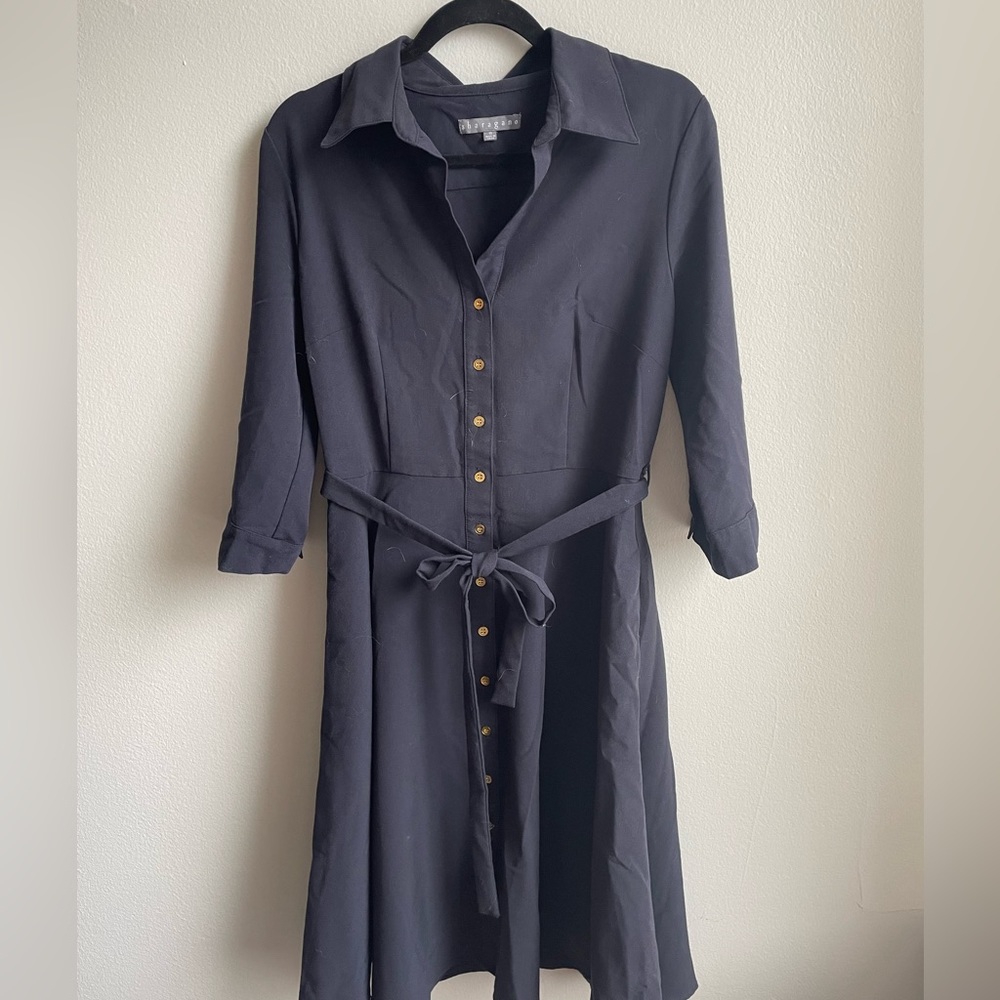 Navy button down dress